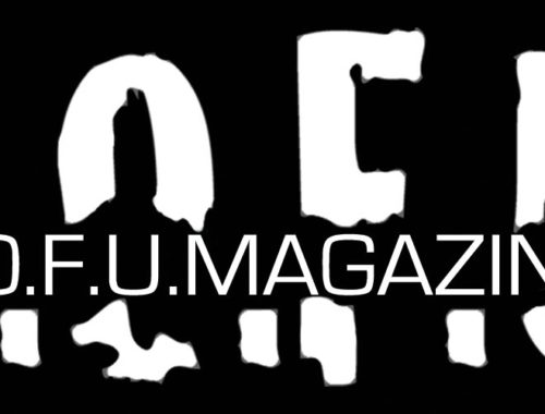 Image contains a black background with large white text that says "T.O.F.U." in white, and centred within that text there is smaller text that says "T.O.F.U. Magazine".