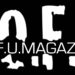 Image contains a black background with large white text that says "T.O.F.U." in white, and centred within that text there is smaller text that says "T.O.F.U. Magazine".